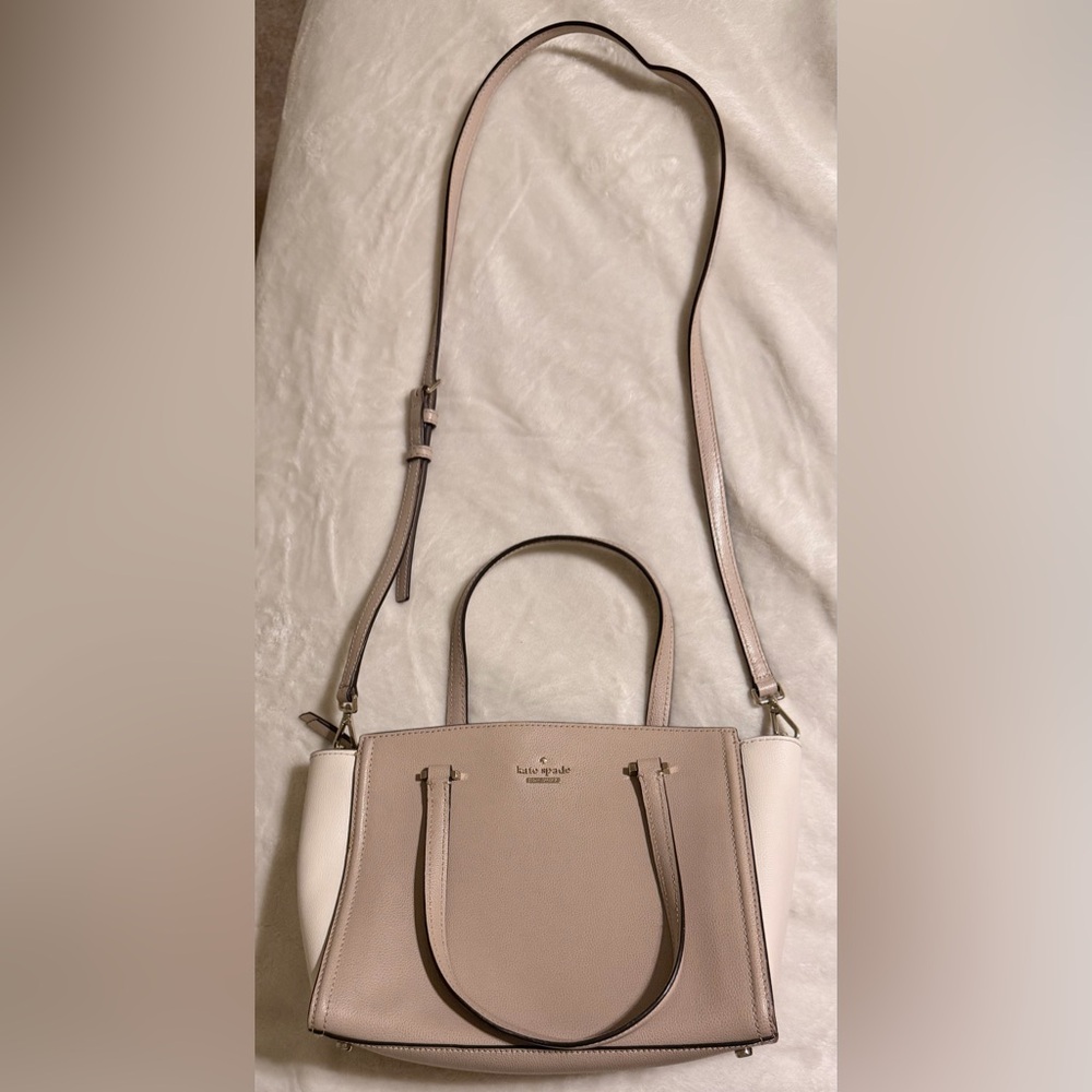 Kate Spade Two-Tone Blush and Cream Leather Shoulder Bag